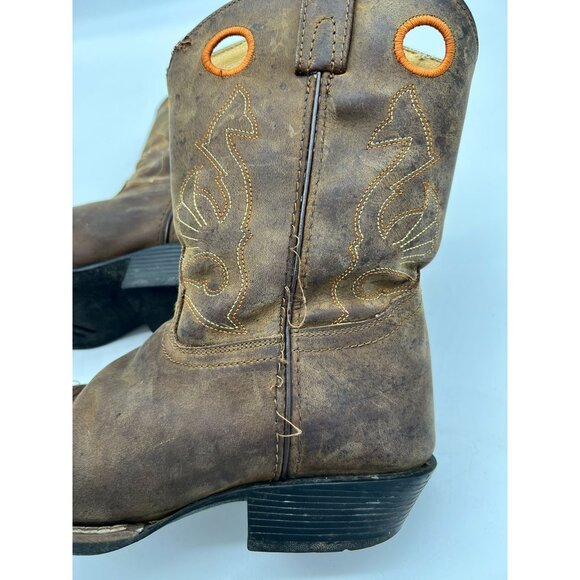 Masterson Boot Womens Cowboy Boots Size 6.5M Brown Leather Square Toe Western - Picture 14 of 16